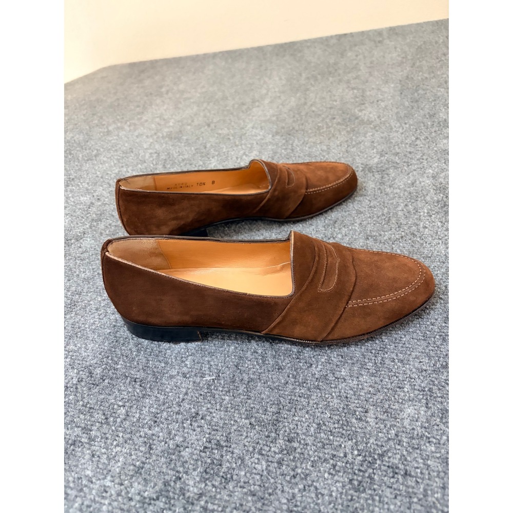 Bally Chestnut Suede Penny Loafers - Picture 5 of 10